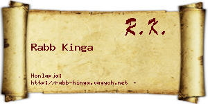 Rabb Kinga névjegykártya