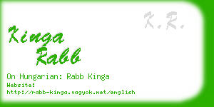 kinga rabb business card